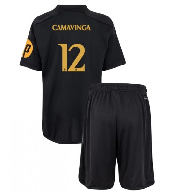Real Madrid Eduardo Camavinga #12 Replika Babytøj Tredje sæt Børn 2023-24 Kortærmet (+ Korte bukser)